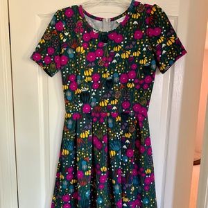 LuLaRoe EUC Size M Stretchy Floral Amelia Dress